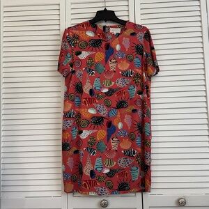 Corey Lynn Calter Vibrant Coral and Multicolor Dress